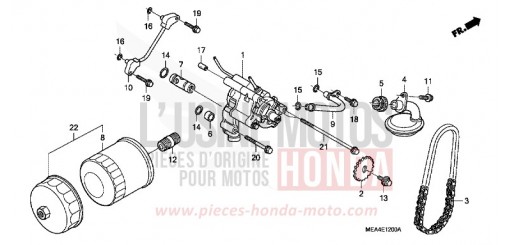 FILTRE A HUILE/POMPE A HUILE VTX1300S3 de 2003